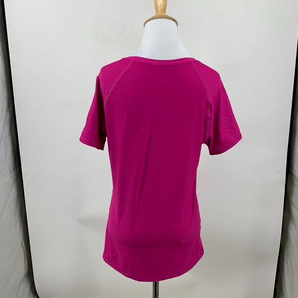 Under Armour Fitted Shirt Women M Medium Heat Gear Training Pink Short Sleeve - Picture 3 of 9